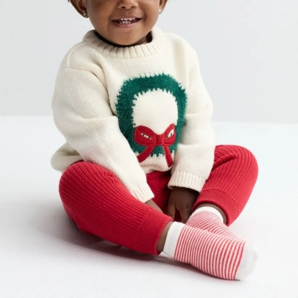 Carter's Wreath Long Sleeve Sweater and Red Pant  Set Infant 3 Months